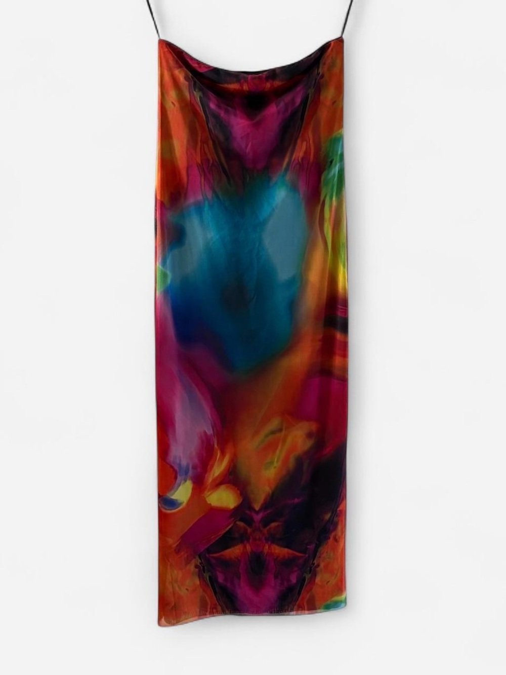 Zara Strapless Multicolor Slip Dress — Teal, Magenta, Red